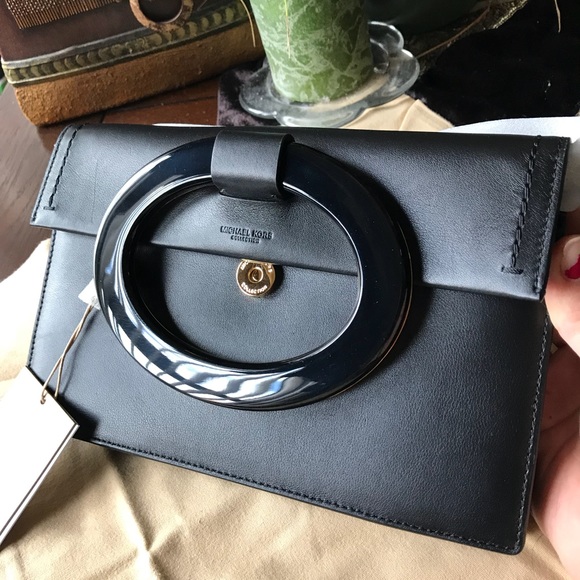 RARE❤️Authentic Michael Kors Collection Calf Leather L.Edition Crosby/Clutch/Shl - Picture 4 of 14